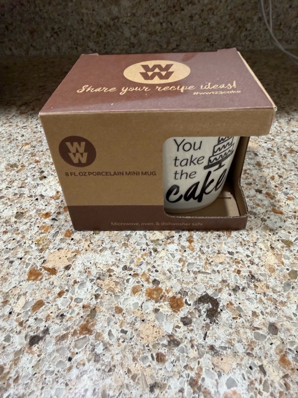 Weight watcher White Porcelain Mini Mug - 'You Take the Cake'